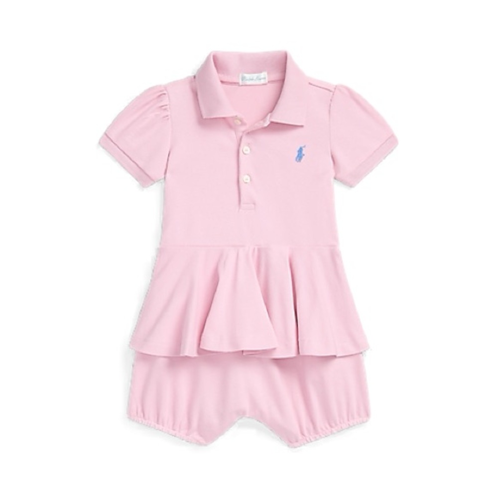 Ralph Lauren Stretch Mesh Peplum Polo Shortall